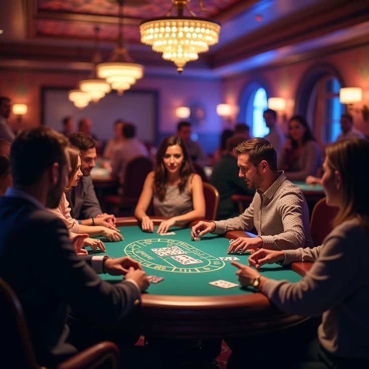 Suasana meja Live Casino sepatu4d dengan dealer nyata siaran langsung